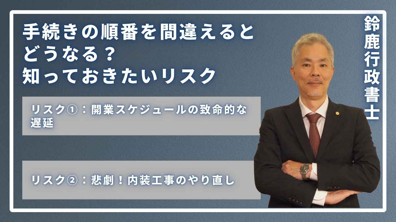 手続きの順番を間違えるとどうなる?知っておきたいリスク!リスク①:開業スケジュールの致命的な遅延!リスク②:悲劇!内装工事のやり直しの画像